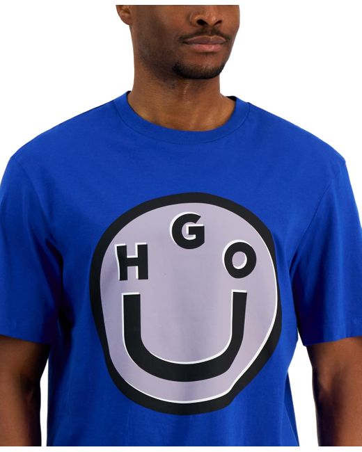 Boss Blue Hugo By Short Sleeve Crewneck Logo Graphic T-shirt for men