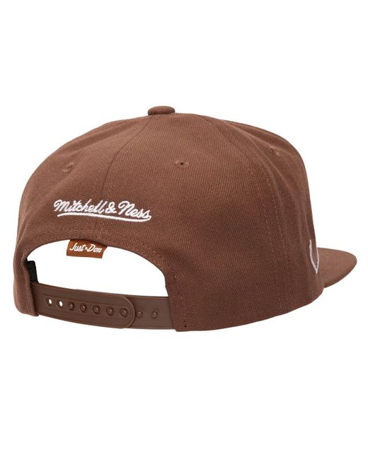 Mitchell & Ness Brown San Diego Padres Just Don X Mlb Lux Script Snapback Hat for men