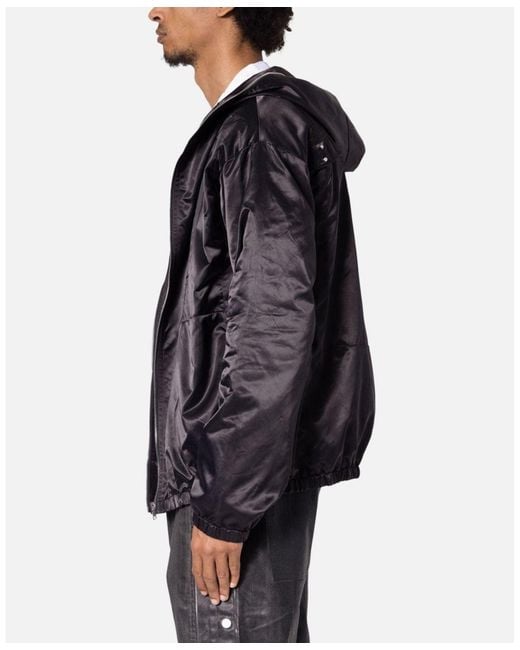 MNML Blue Full Zip Paneled Fight Jacket for men