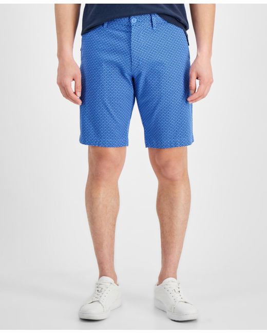 Tommy Hilfiger Blue Geometric-print Twill Shorts for men