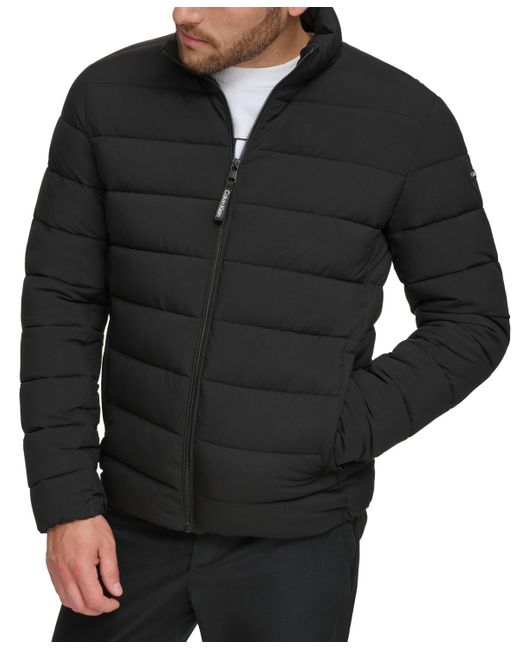 Calvin Klein Black Quilted Infinite Stretch Water-resistant Puffer Jacket for men