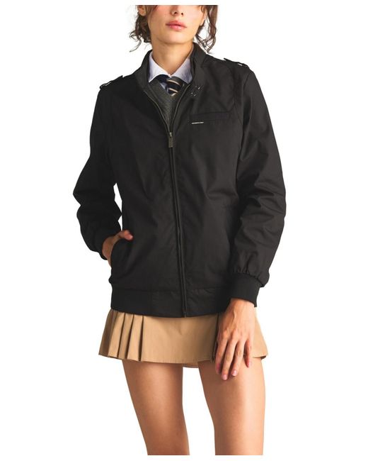 Members Only Classic Iconic Racer Jacket (slim Fit) in Natural | Lyst