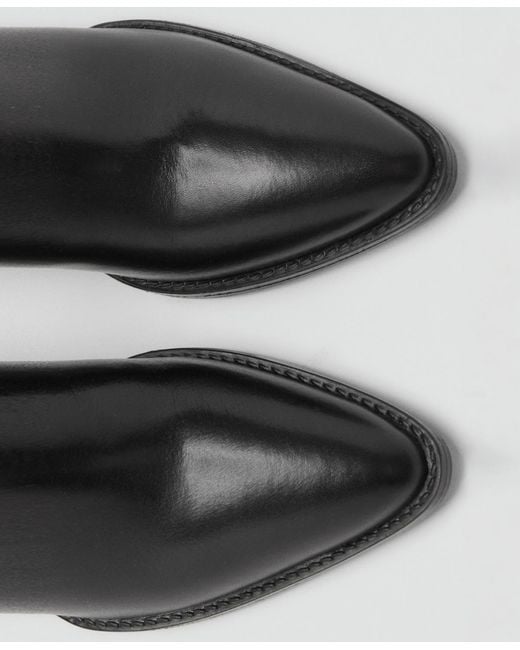 Mango Black Heel Leather Boots