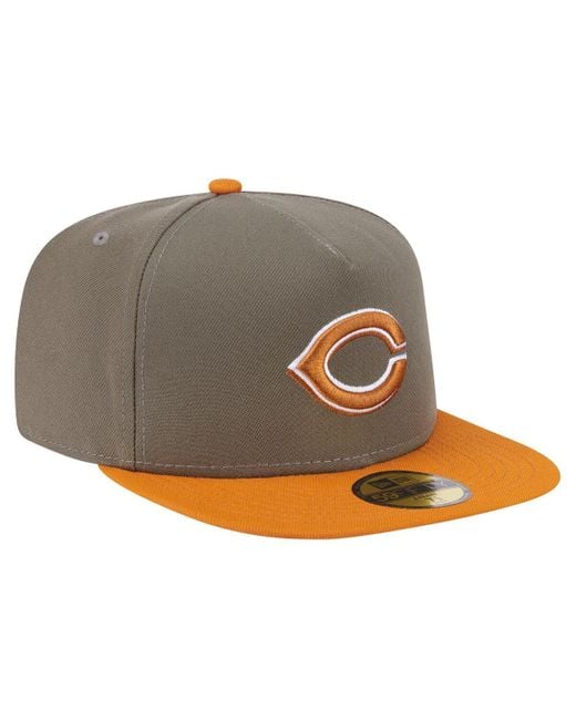 KTZ Gray Olive/orange Cincinnati Reds Two-tone Color Pack A-frame 59fifty Fitted Hat for men