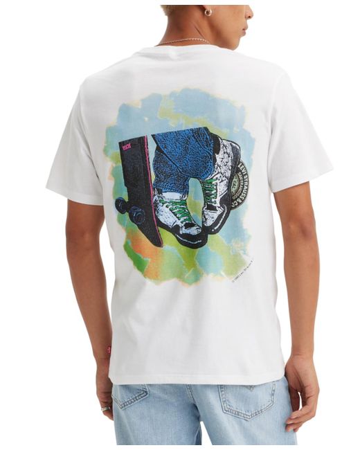 Levi's White Classic-fit Skateboard Graphic T-shirt for men