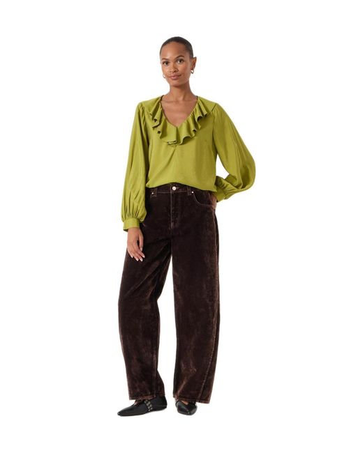 Hush Green Air Flow Ruffle Blouse