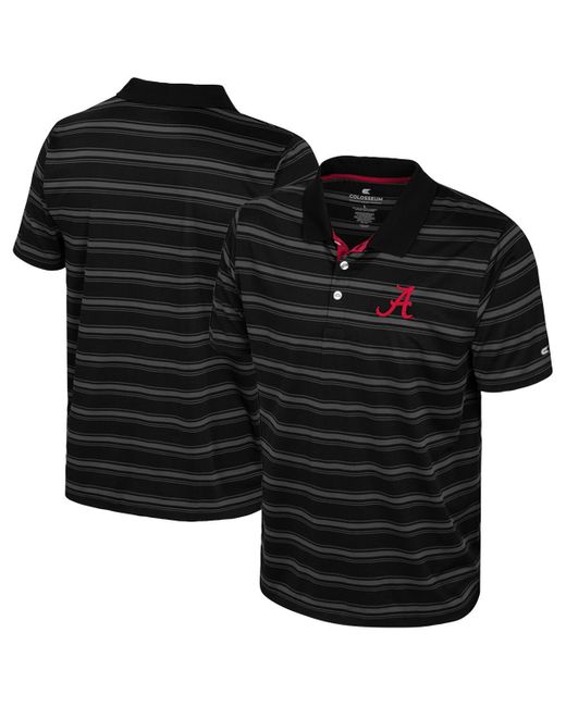 Colosseum Athletics Black Alabama Crimson Tide Milk Steak Polo Shirt for men