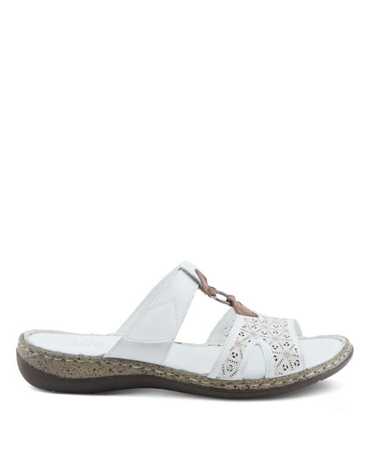 Spring Step White Virelle Slide