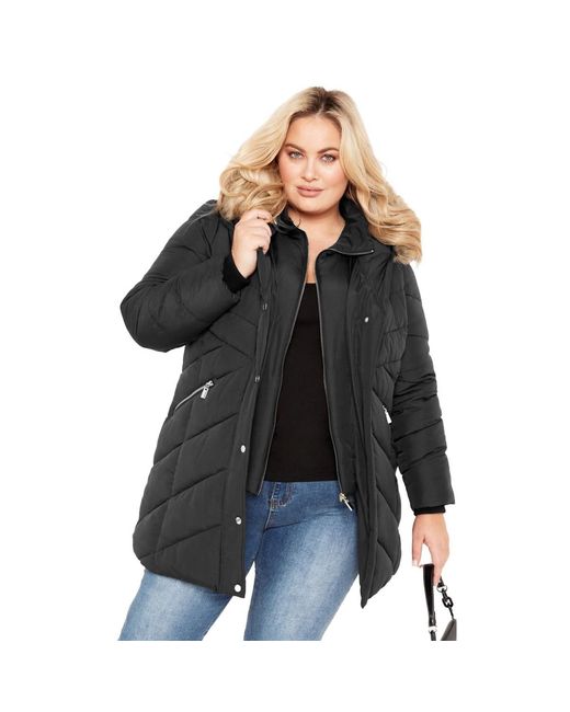Avenue Black Abigail Puffer Jacket