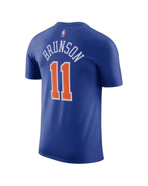 Nike Blue Jalen Brunson New York Knicks Icon Edition Name Number T-shirt for men