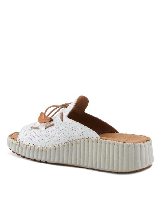 Spring Step White Nevelle Slides