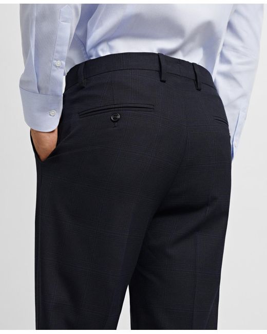 Mango Blue Stretch Fabric Super Slim-fit Suit Pants