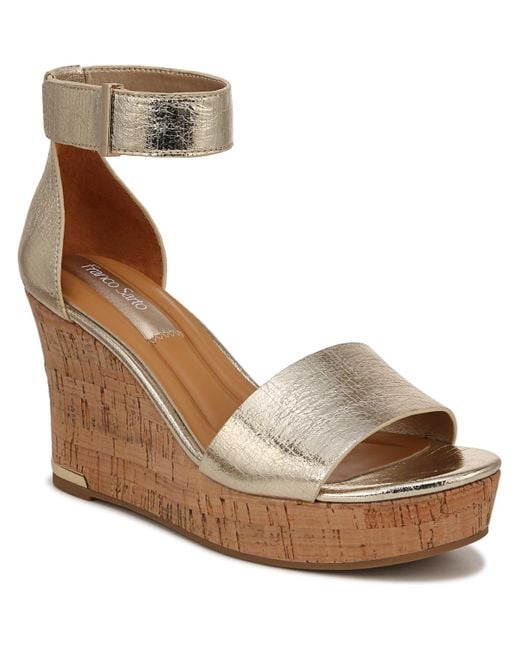 Franco Sarto Brown Clemens-cork Wedge Sandals