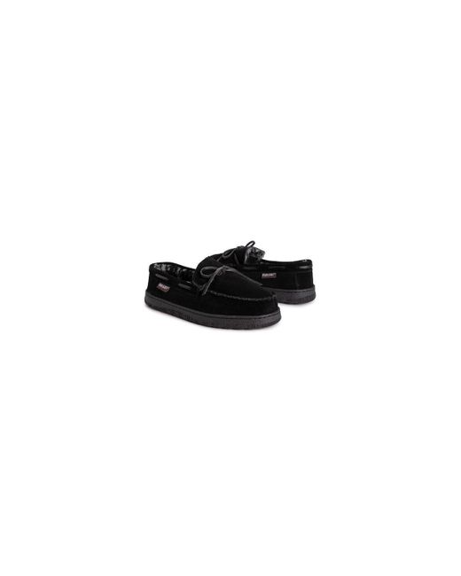 Muk Luks Black Paul Printed Berber Suede Moccasin for men