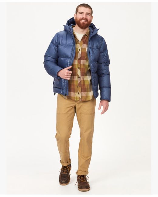 Marmot Blue Guides Down Puffer Hoodie for men