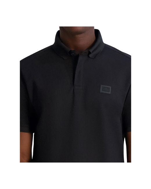 Karl Lagerfeld Black Basic Polo Shirt for men