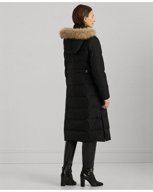 Ralph Lauren Maxi Faux-fur-trimmed Hooded Puffer Coat in