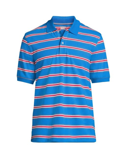 Lands' End Blue Short Sleeve Comfort-first Mesh Polo Shirt for men