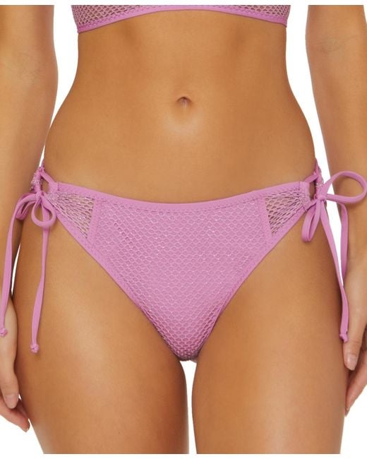 Becca Purple Network Side-tie Hipster Bikini Bottoms