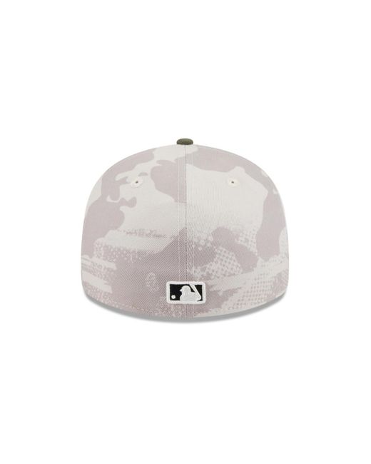 KTZ Multicolor Light Beige/olive Texas Rangers 2025 Armed Forces Day Low Profile 59fifty Fitted Hat for men