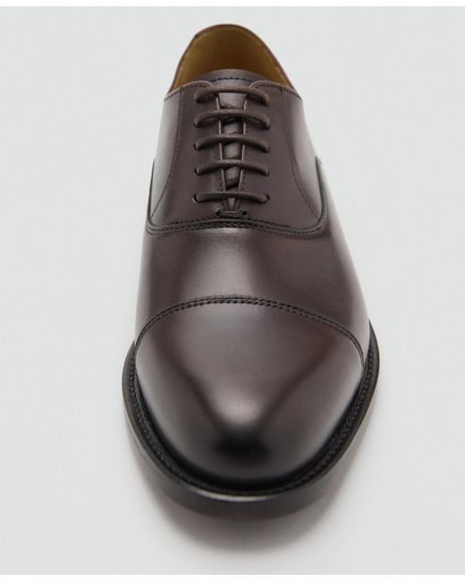 DAILY DEAL!!! Mango Dark Brown Leather Oxfords Mango 100% leather loafers in dark brown | ASOS main image 3
