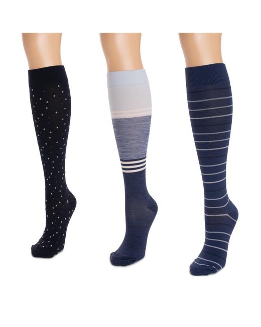 Muk Luks Blue Compression Socks