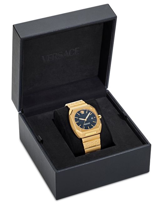 Versace Metallic Swiss Ion Plated Stainless Steel Bracelet Watch 44mm for men