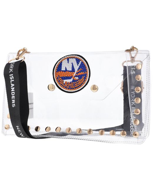 Cuce White New York Islanders Crystal Clear Envelope Crossbody Bag