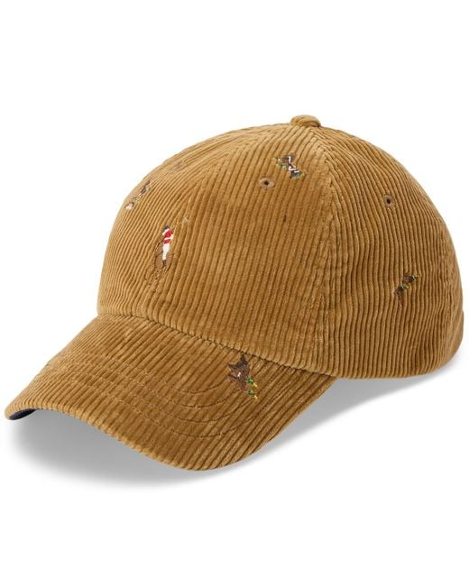 Polo Ralph Lauren Natural Duck-embroidered Corduroy Ball Cap for men