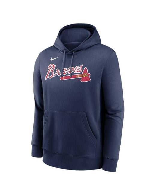 Nike Blue Ronald Acuna Jr. Atlanta Braves Player Name Number Club Fleece Pullover Hoodie for men