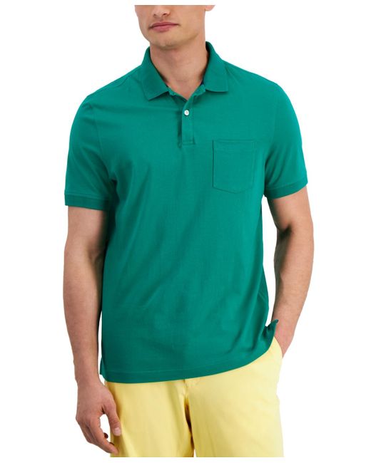 Club Room Green Solid Jersey Polo for men