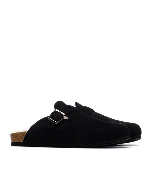 Xti Black Winter Suede Clogs By