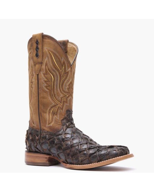 Durango Premium Exotics Dark Brown Pirarucu Western Boot for men