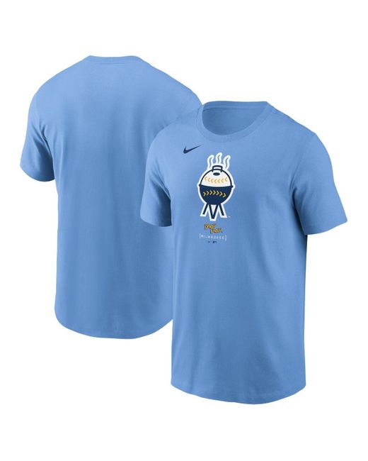 Nike Blue Milwaukee Brewers City Connect Large Logo T-shirt for men