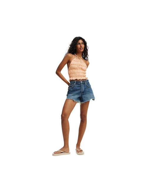 Cotton On Blue Multi Frill Detail Halter Top