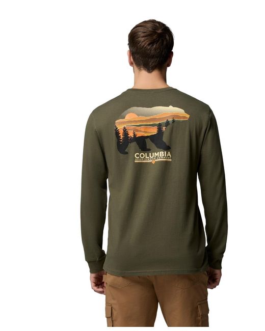 Columbia Green Kodak Graphic Long-sleeve T-shirt for men