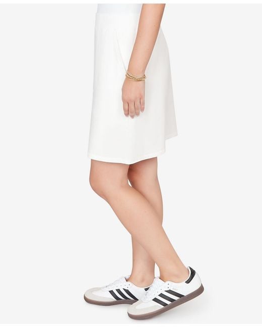 Ruby Rd White Petite French Terry Pull-on Skort