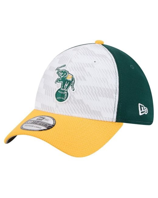 KTZ Multicolor Dark Green/gold Athletics 2025 Mlb Clubhouse 39thirty Flex Hat for men