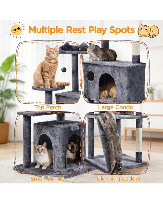 Aronkl White Multi-level Cat Tree Tower