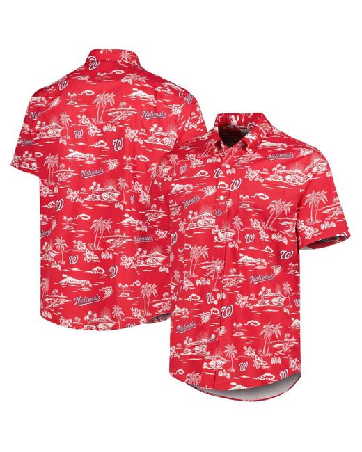 Reyn Spooner Red Washington Nationals Kekai Performance Button-up Shirt for men