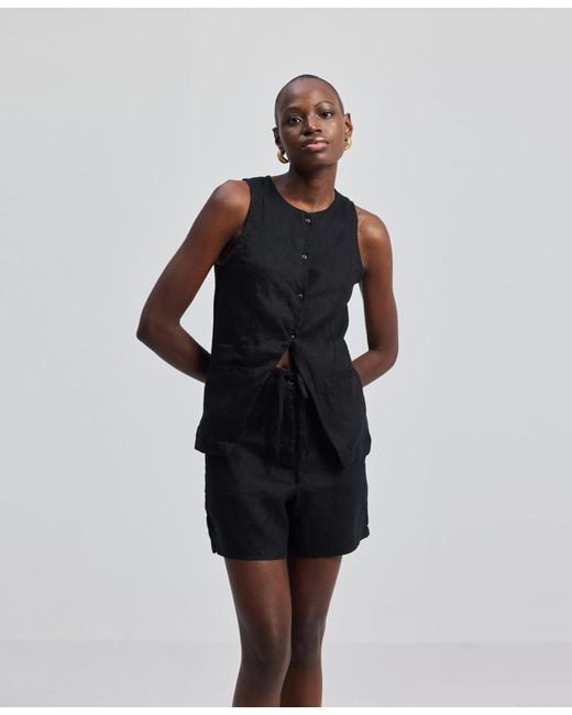 REISTOR Black Hemp Vest Jacket