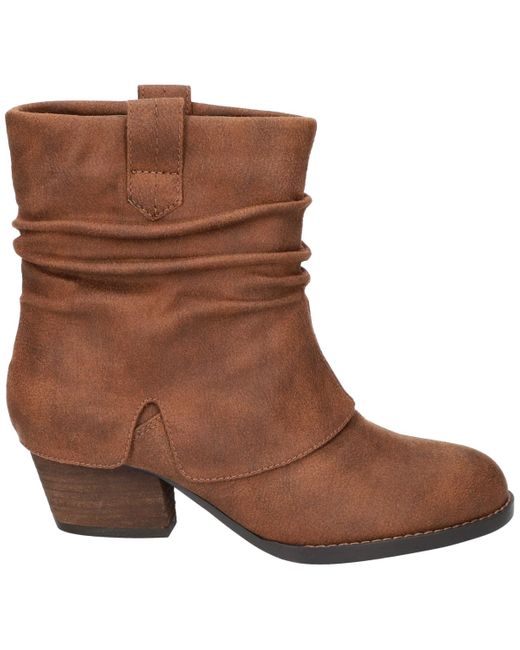 Bella Vita Brown Twyla Slouch Block Heel Ankle Boots