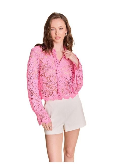 Endless Rose Pink Textured Sheer Long Sleeve Top