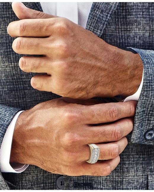 Macy's Metallic Diamond Row Ring (1 Ct. T.w for men