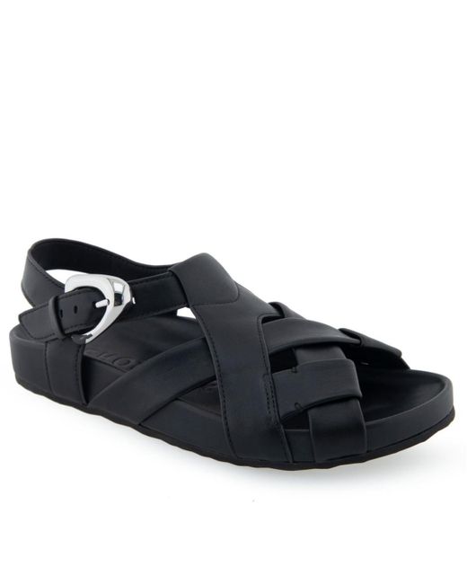 Aerosoles Black Leon Moulded Footbed Sandals