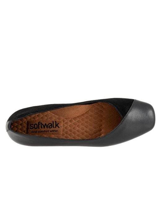 Softwalk® Black Vina Flat
