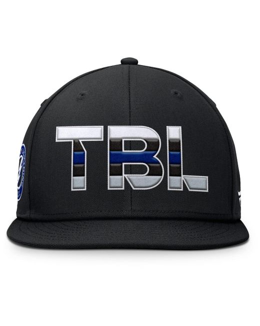 Fanatics Black Tampa Bay Lightning Authentic Pro Alternate Jersey Snapback Hat for men