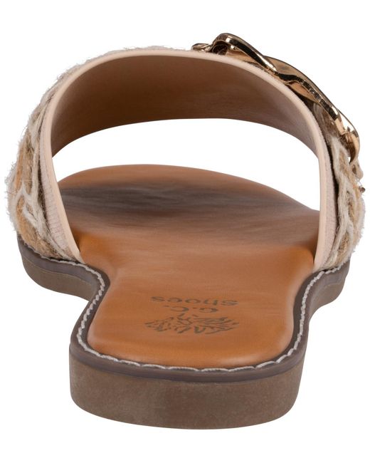 Gc Shoes Brown Devon Grommet Toe Loop Flat Sandals