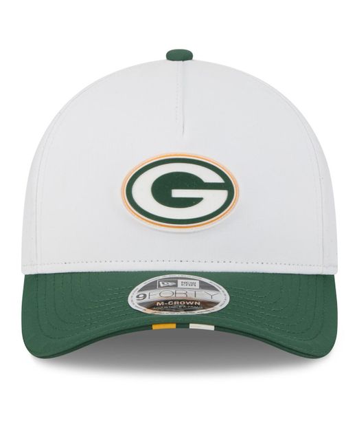 KTZ White/green Bay Packers 2025 Nfl Training Camp A-frame 9forty Adjustable Hat for men