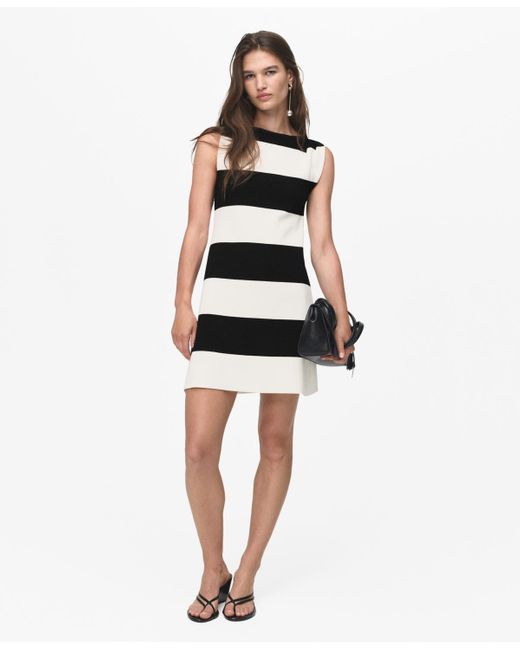 Mango White Asymmetrical Knitted Dress